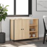 Bild von vidaXL Dressoir 100x33x75 cm bewerkt hout sonoma eikenkleurig