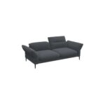 Bild von FLEXLUX 2,5-zits Salino, functie-sofa, relaxsofa Bank met arm- en hoofdeinde verstellingen, koudschuim & staalgolven zwart Chenille-structuur