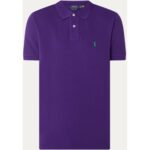 Bild von Ralph Lauren Custom slim fit polo van piqué katoen met logoborduring – Chalet Purple/C5229