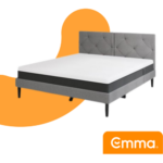 Bild von Emma Original Bed – 160×200 cm – Licht grijs – Elegant Hoofdbord – 4 Lades