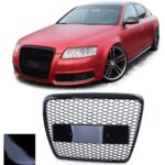 Bild von Viking Audi A6 C6 4F 2008-2011 honingraat grille sportief glanzend zwart