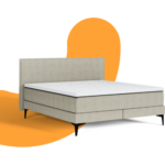 Bild von Emma Signature Boxspring Bed 140×200 – Mint Groen – Effen Hoofdbord – Zwart metaal Pootjes